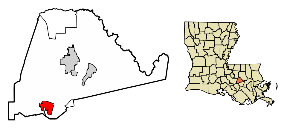 Locator map of Donaldsonville
