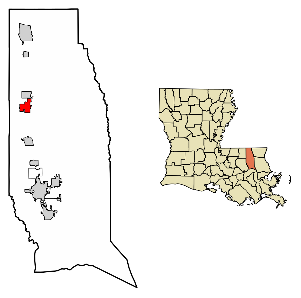 Locator map of Amite