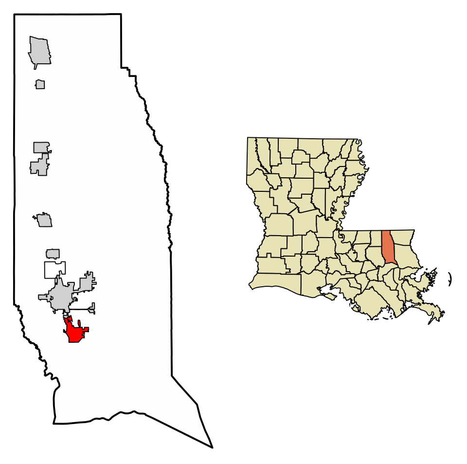 Locator map of Ponchatoula