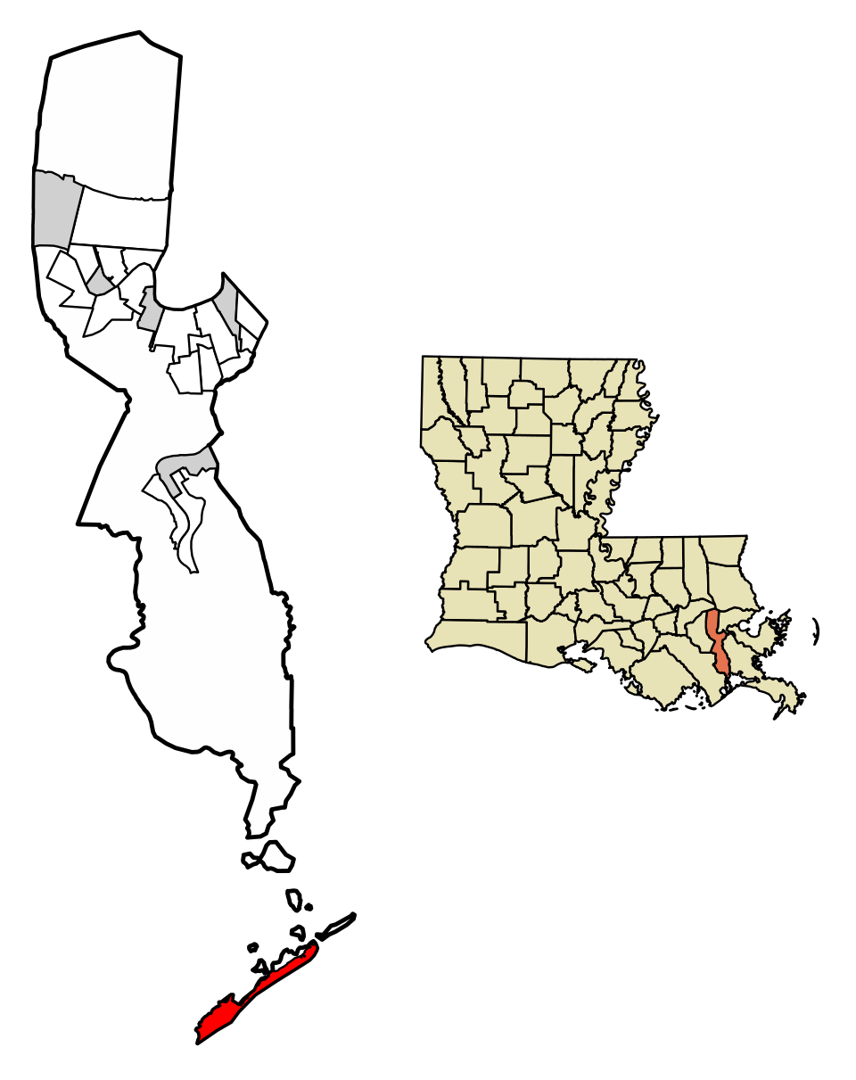 Locator map of Grand Isle