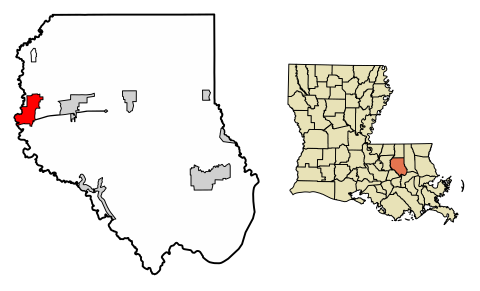 Locator map of Denham Springs
