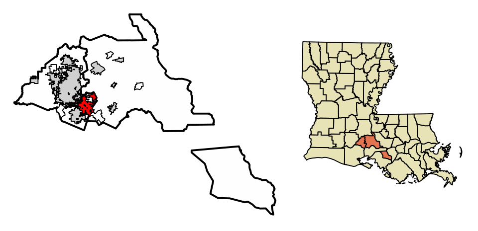Locator map of Broussard