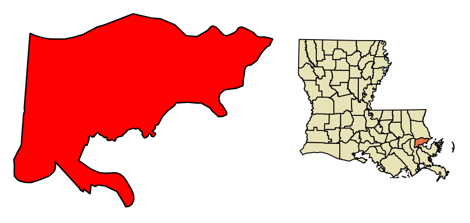 Locator map of New Orleans