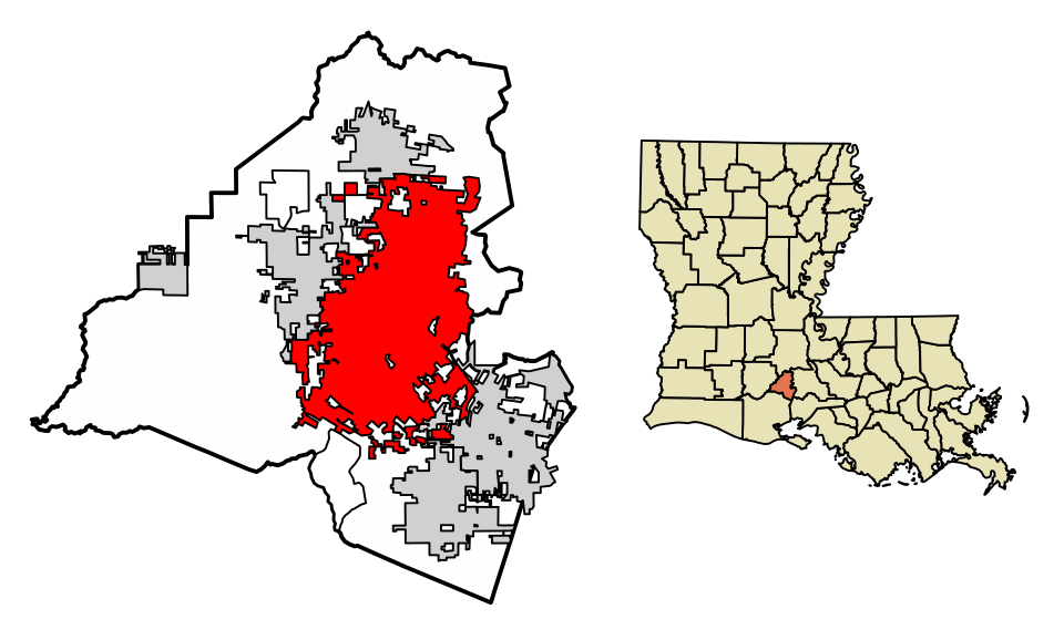 Locator map of Lafayette