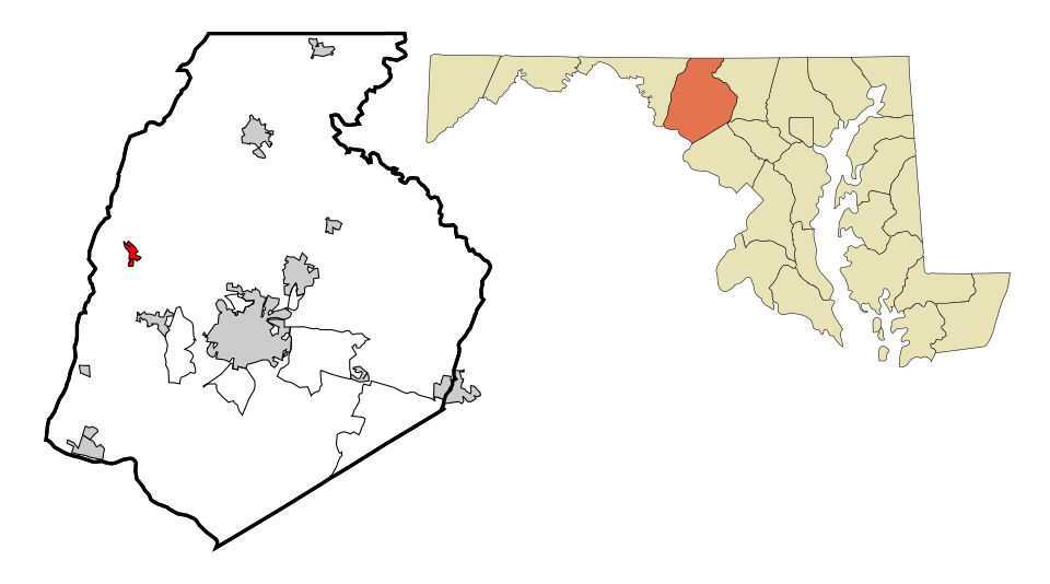 Locator map of Myersville