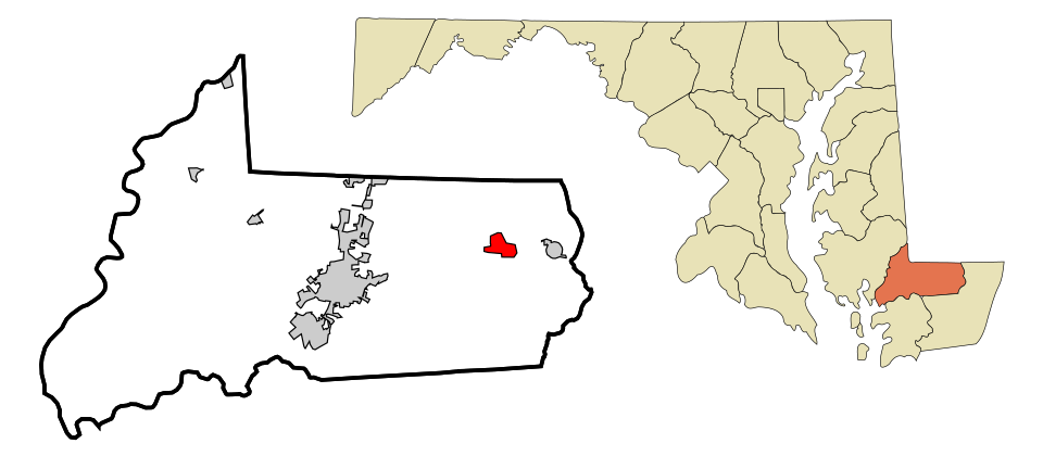 Locator map of Pittsville