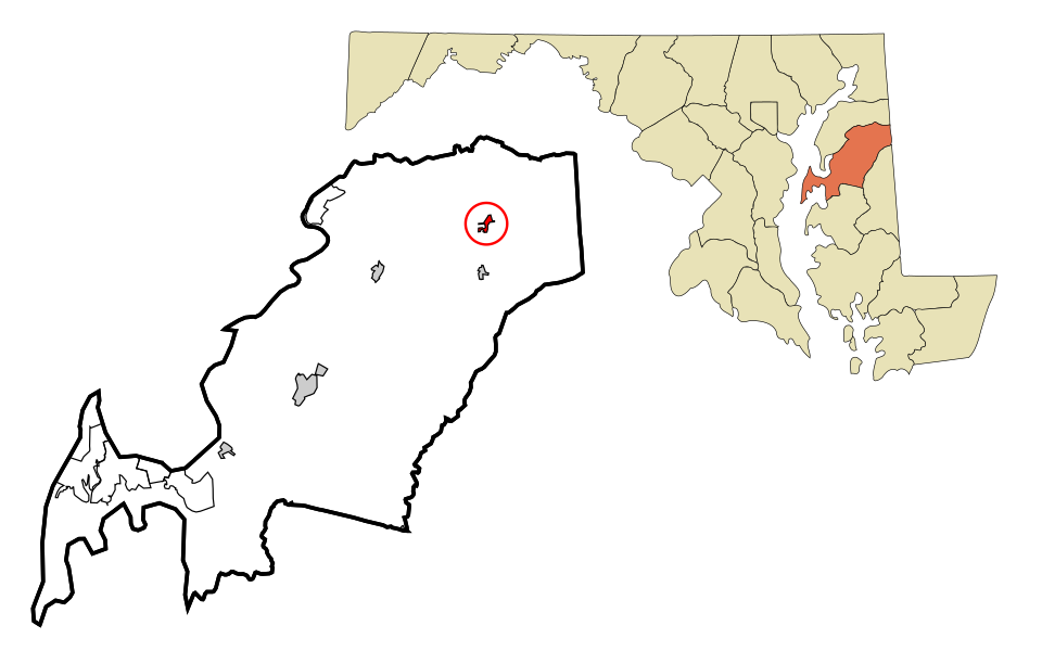 Locator map of Sudlersville