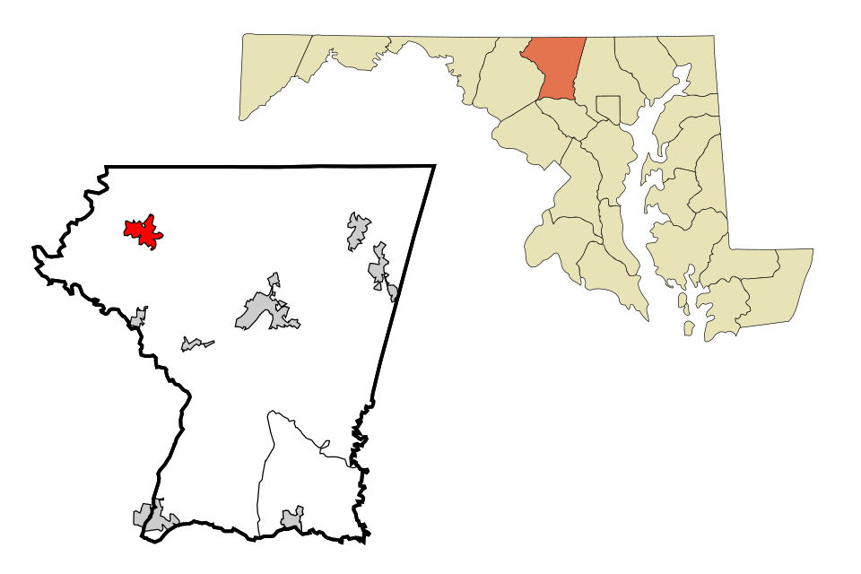 Locator map of Taneytown