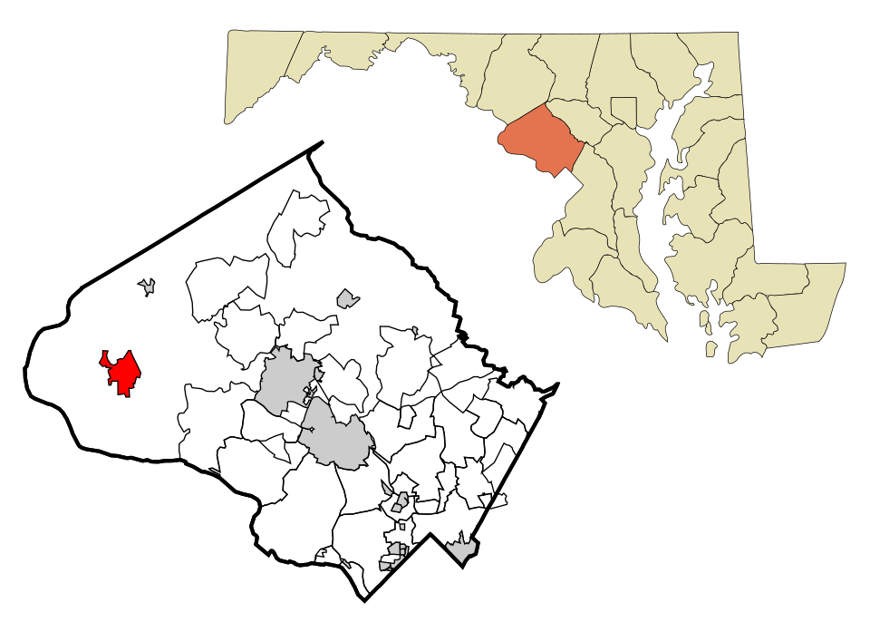 Locator map of Poolesville
