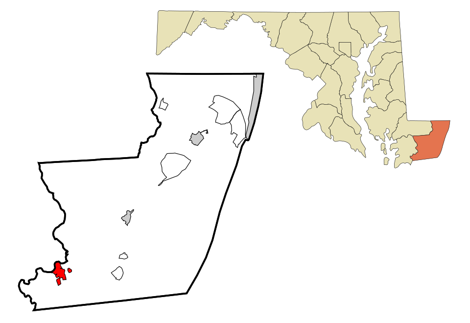 Locator map of Pocomoke