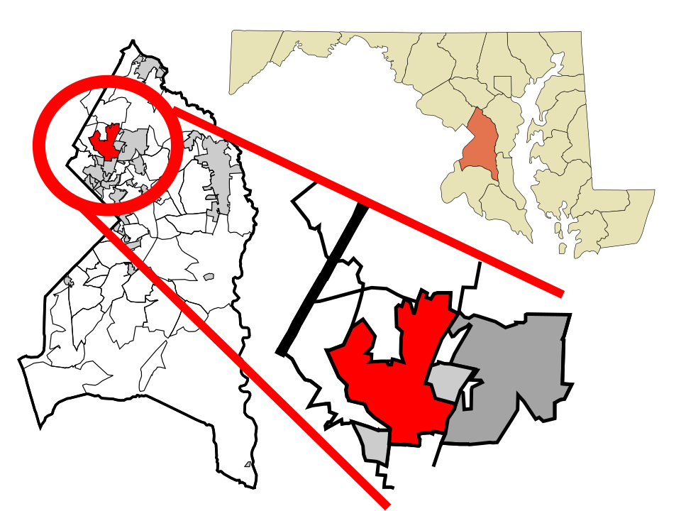 Locator map of College Park