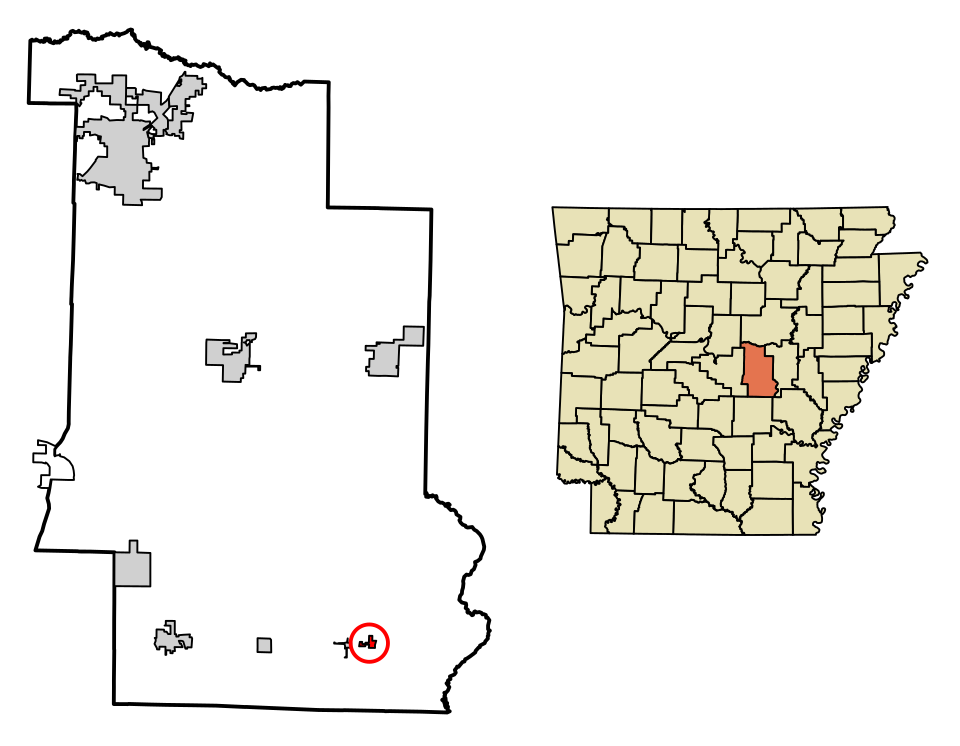 Locator map of Humnoke
