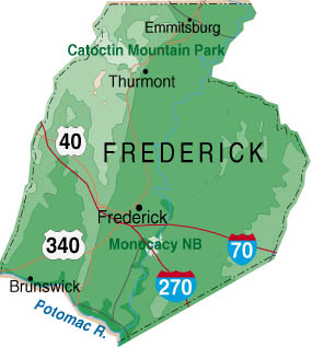 Locator map of Frederick