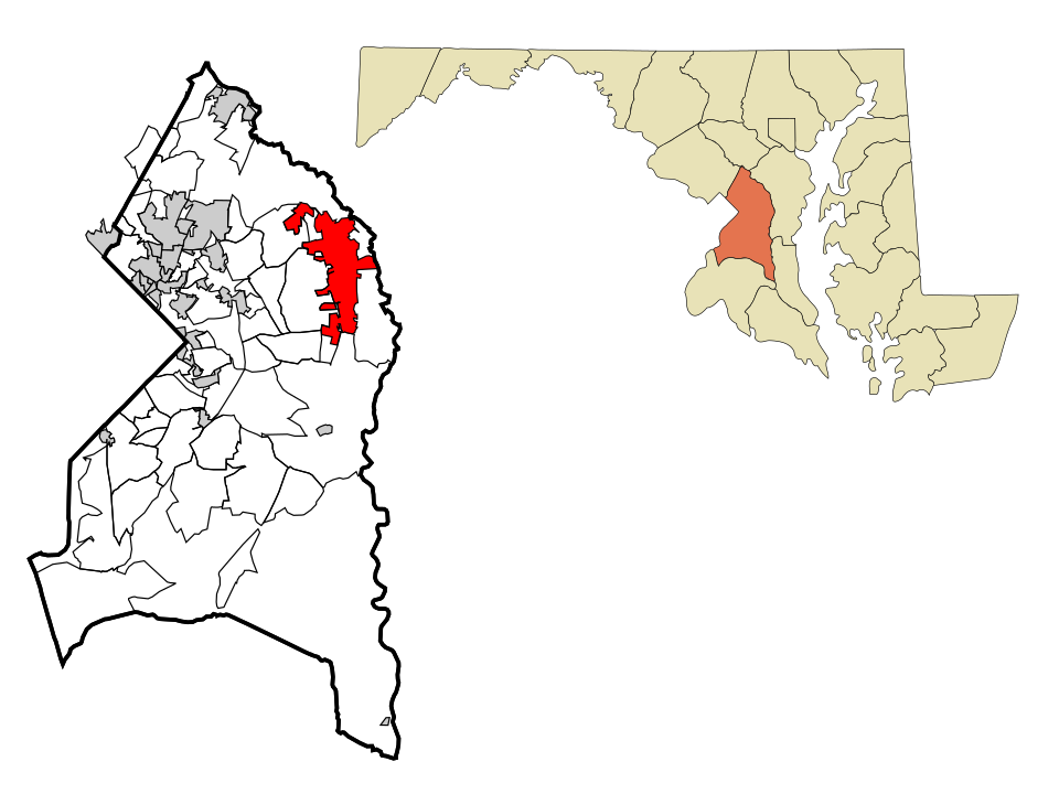 Locator map of Bowie
