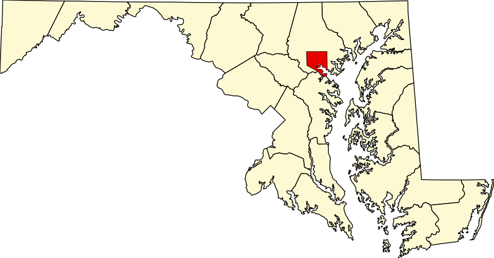 Locator map of Baltimore