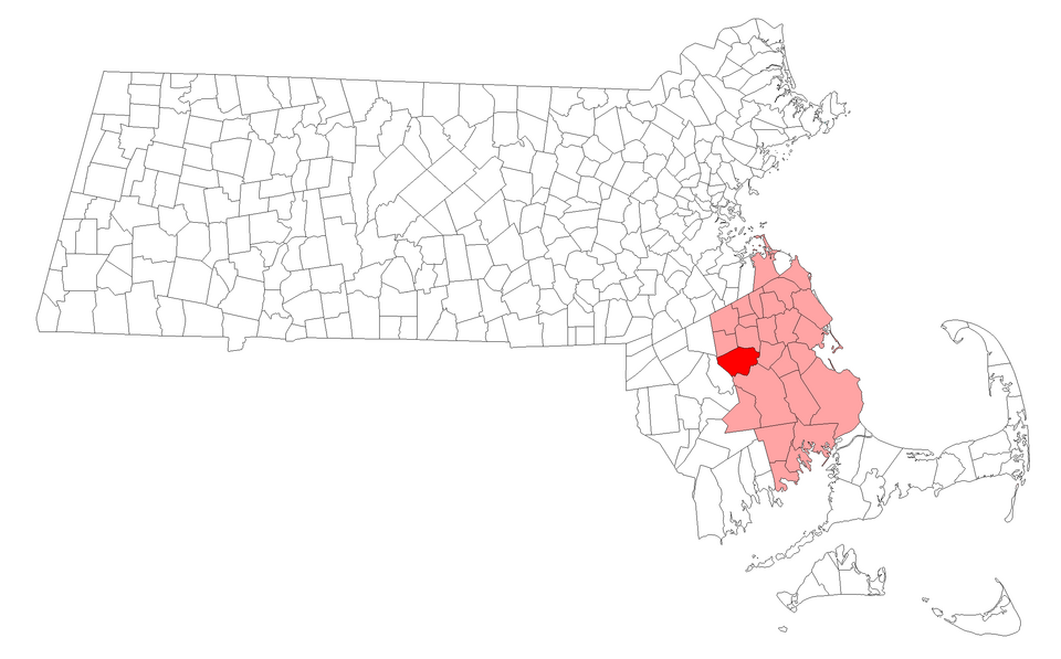 Locator map of Bridgewater