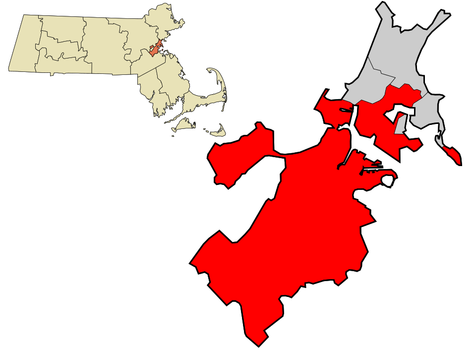 Locator map of Boston