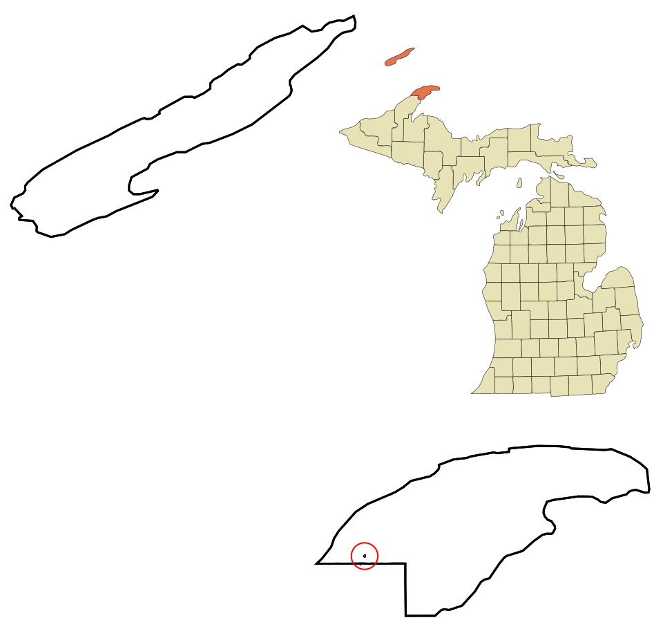 Locator map of Ahmeek