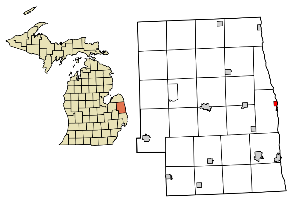 Locator map of Port Sanilac