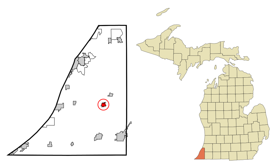 Locator map of Berrien Springs