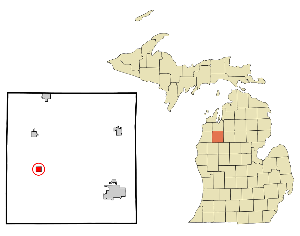 Locator map of Harrietta