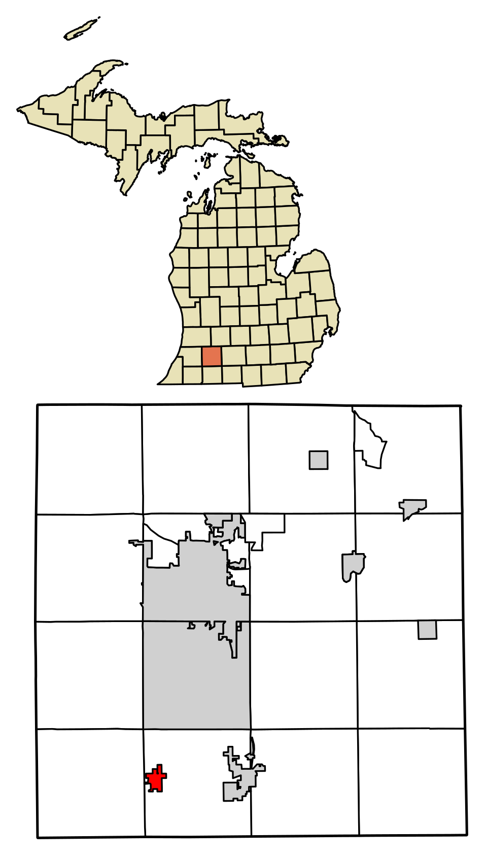 Locator map of Schoolcraft