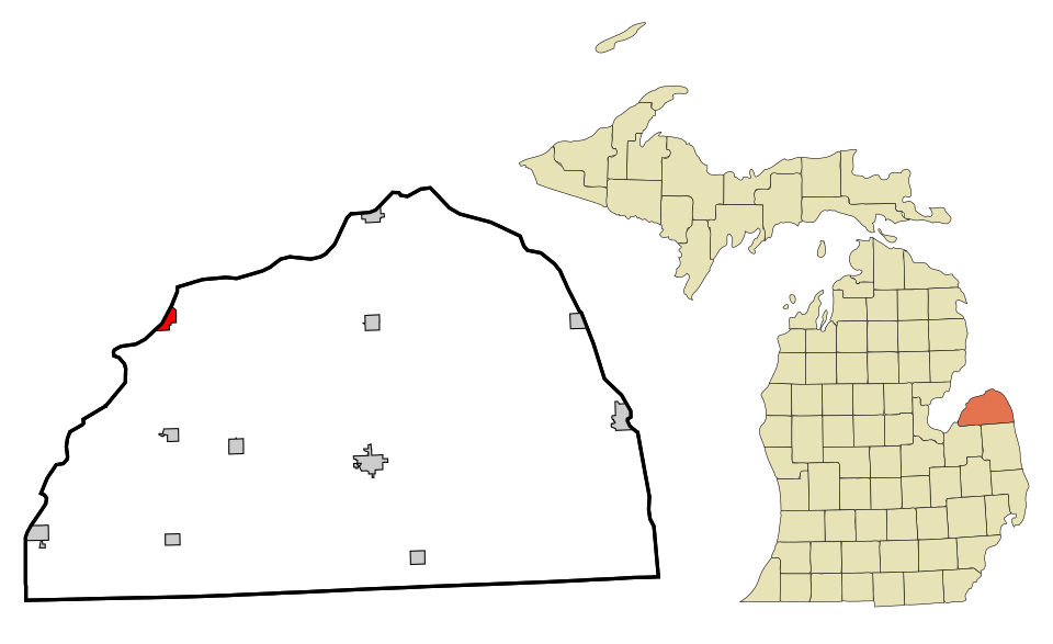 Locator map of Caseville