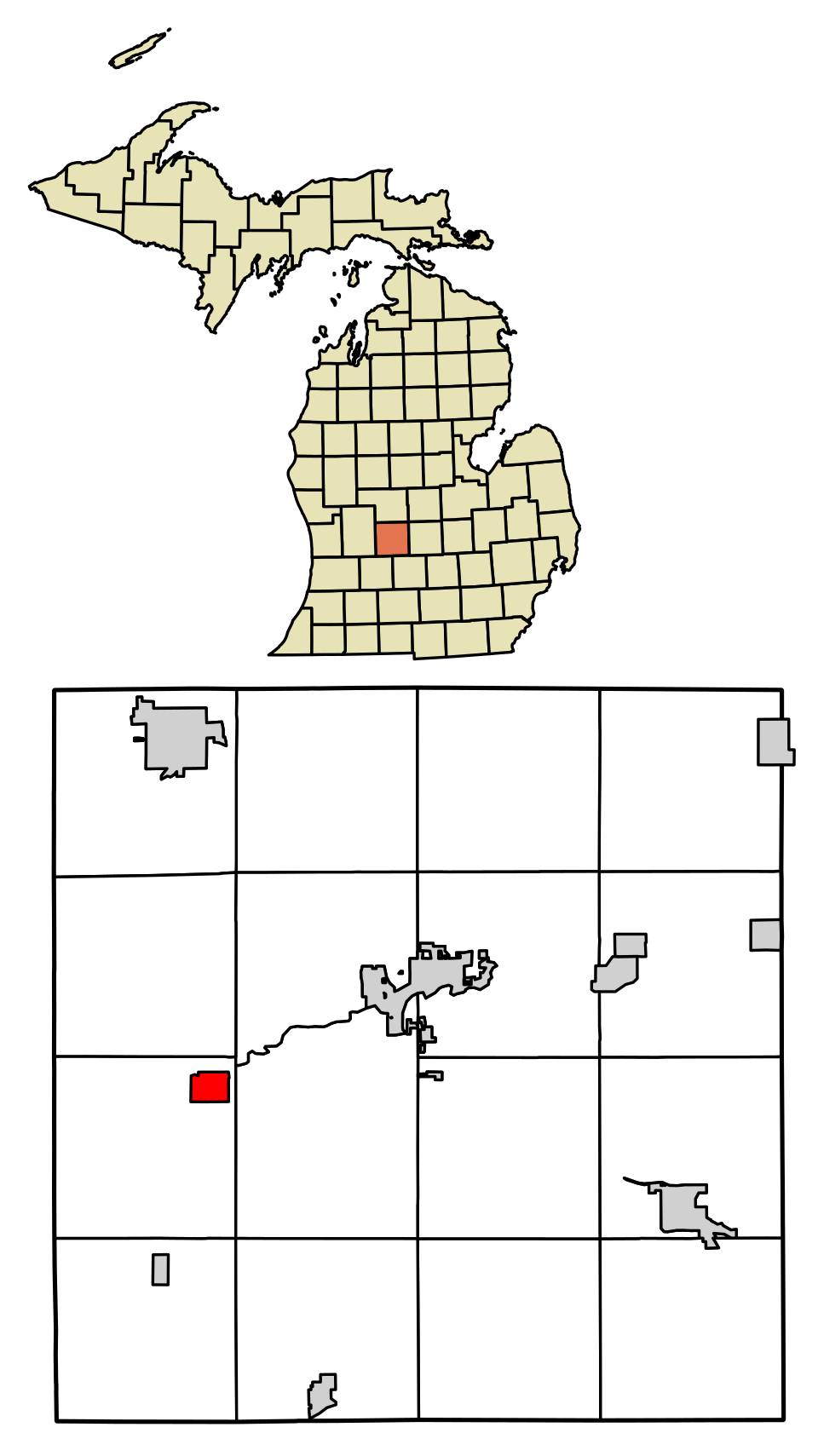 Locator map of Saranac