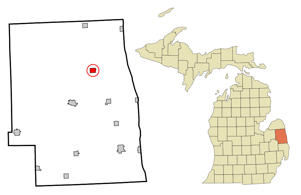 Locator map of Deckerville