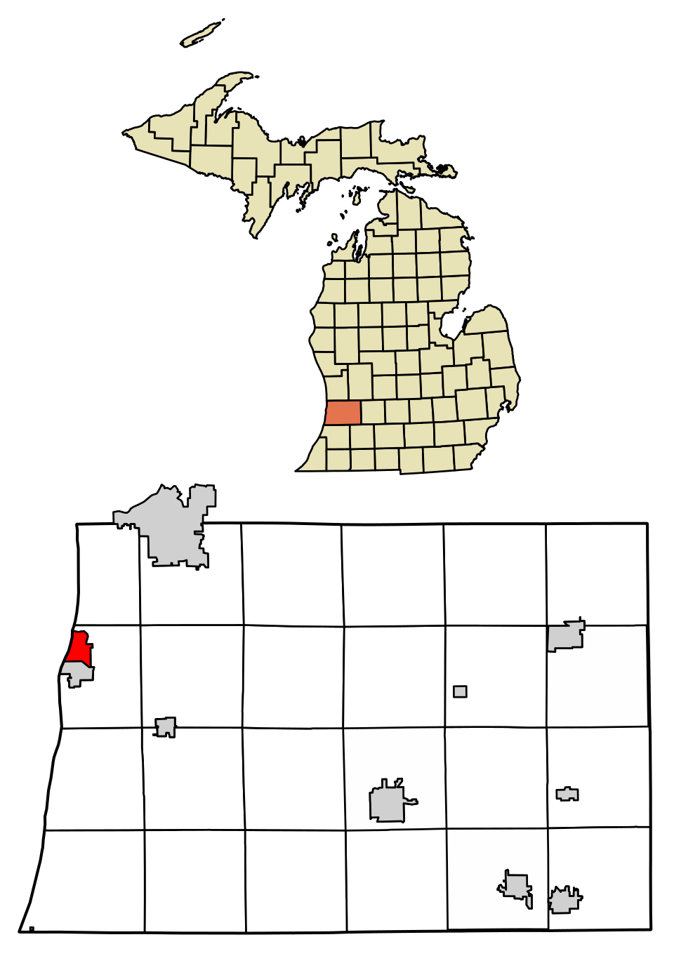 Locator map of Saugatuck