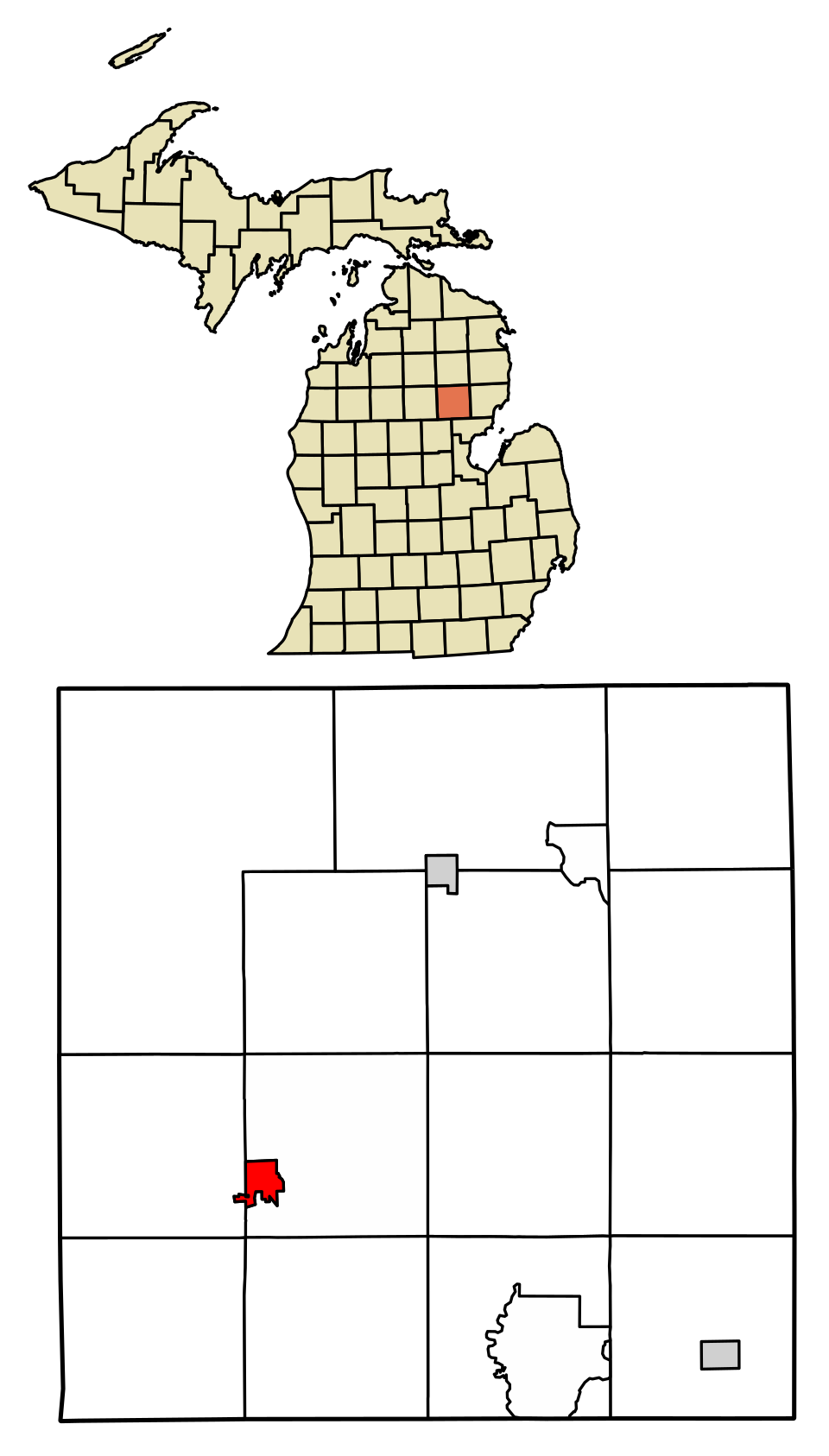Locator map of West Branch