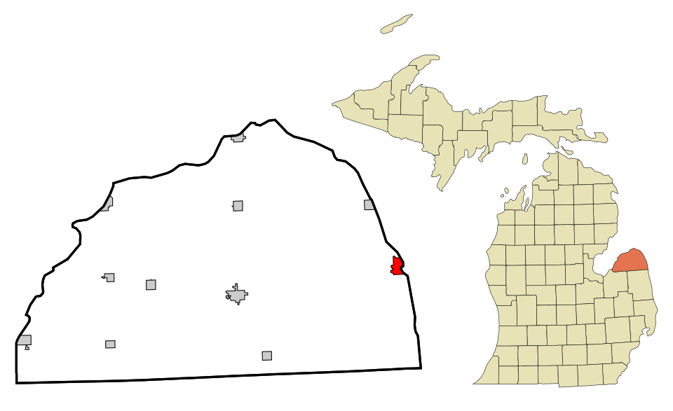 Locator map of Harbor Beach