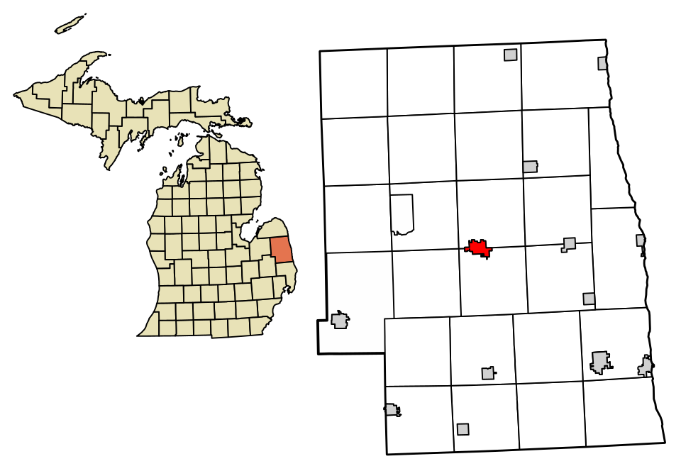 Locator map of Sandusky