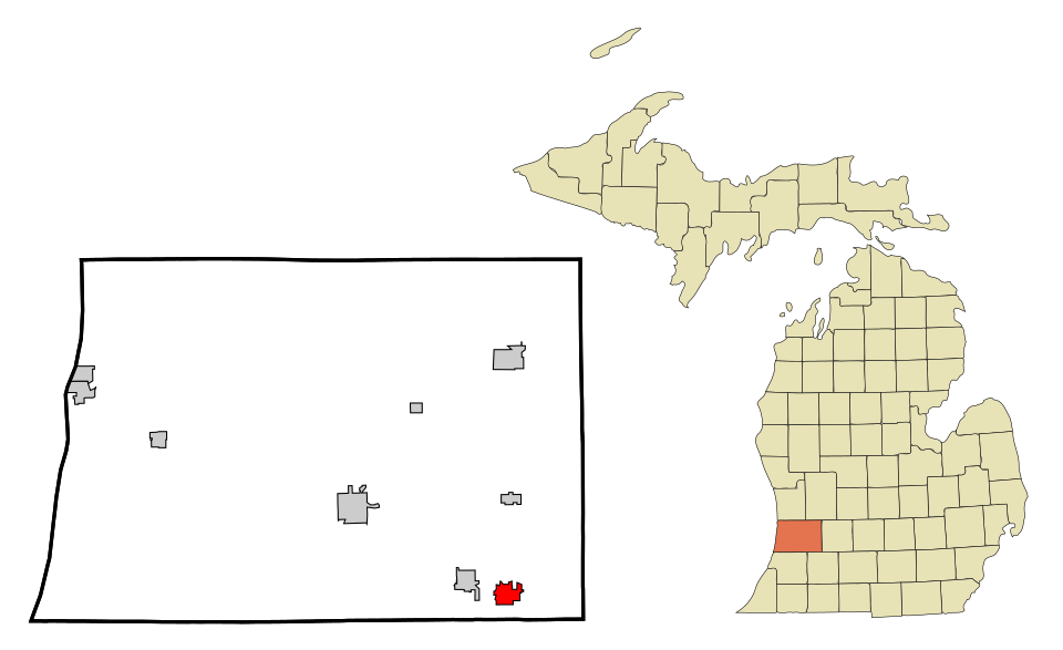 Locator map of Plainwell