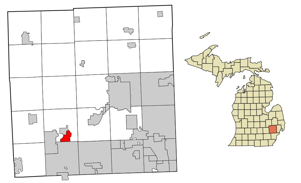 Locator map of Walled Lake