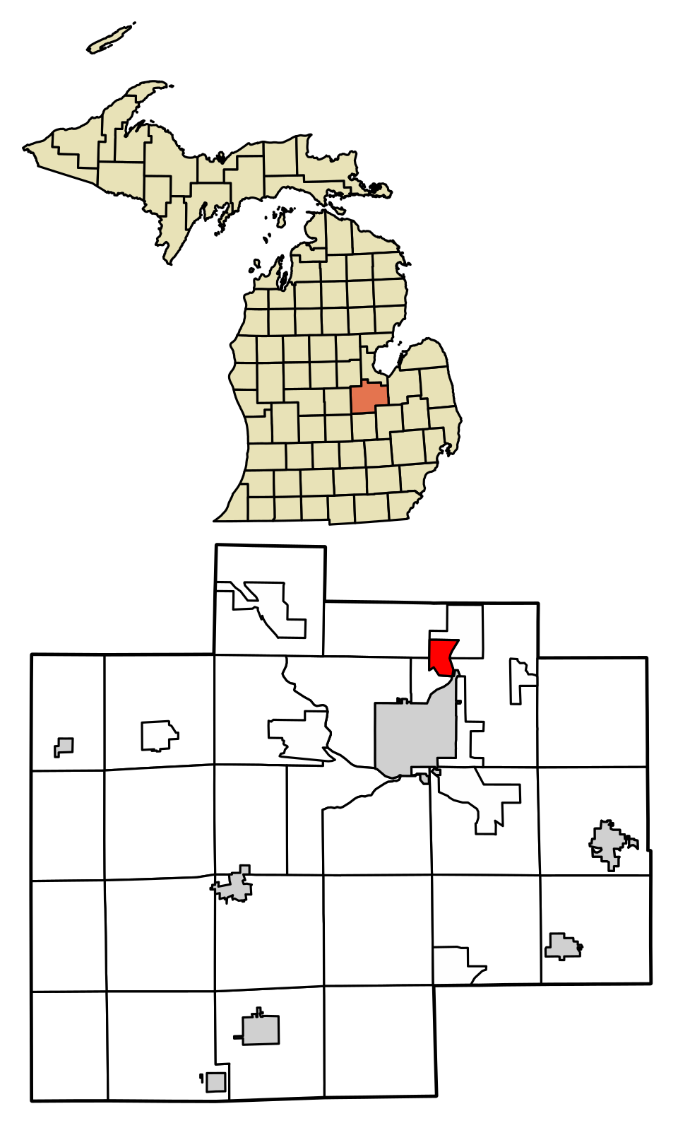 Locator map of Zilwaukee