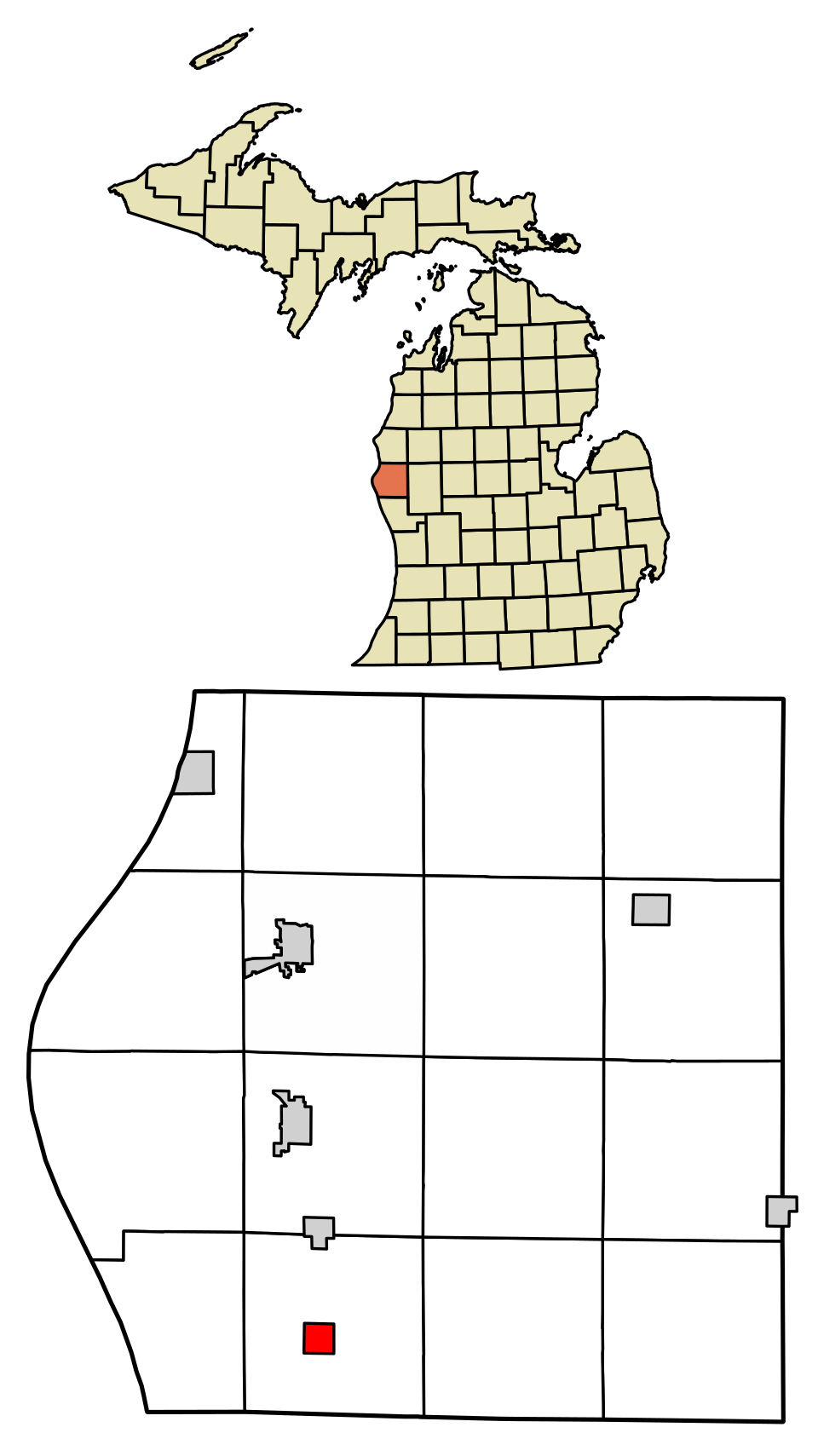 Locator map of Rothbury