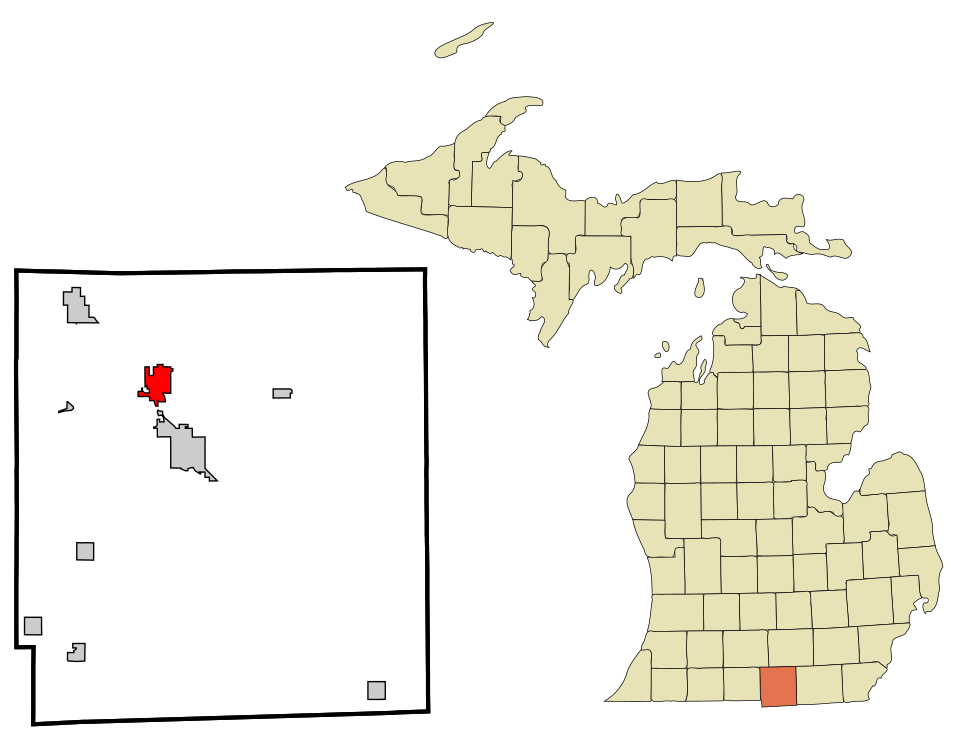 Locator map of Jonesville