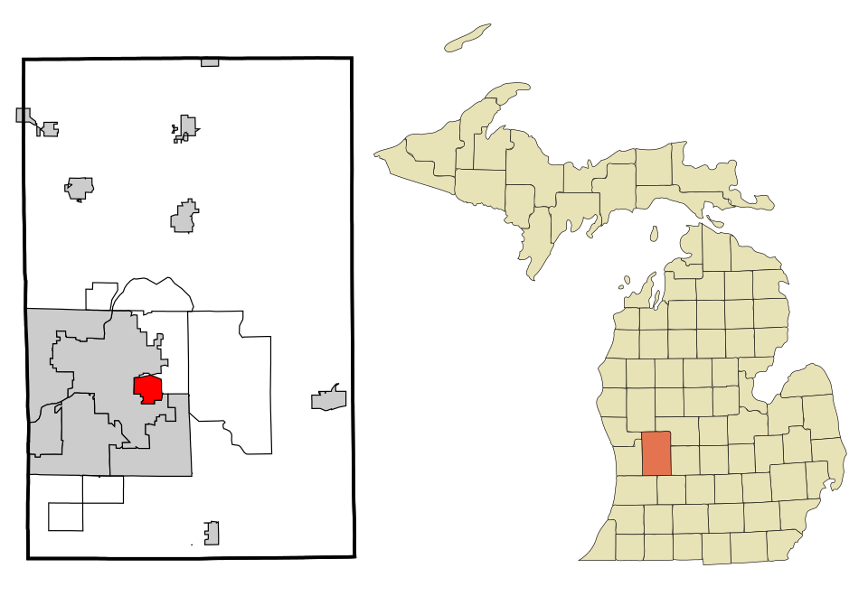 Locator map of East Grand Rapids