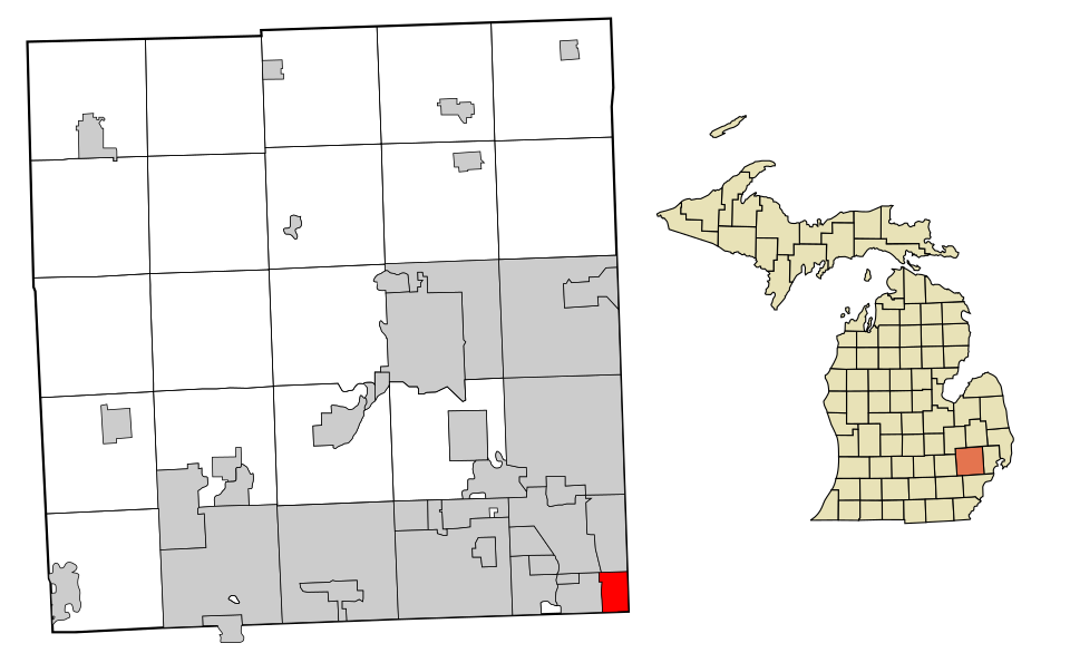 Locator map of Hazel Park