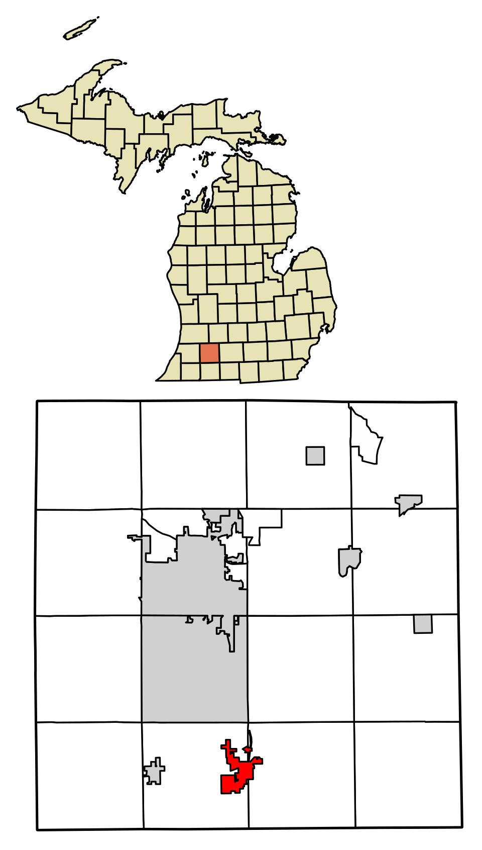 Locator map of Vicksburg