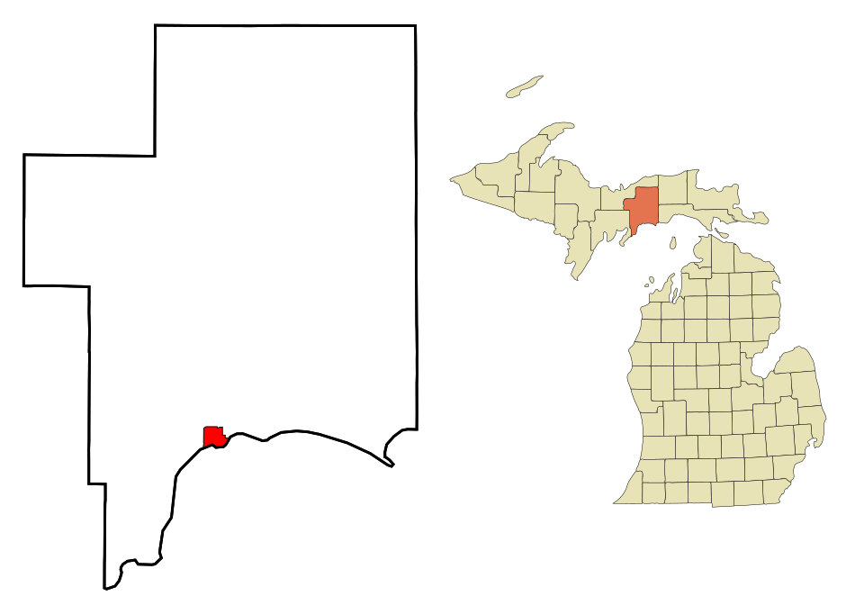 Locator map of Manistique