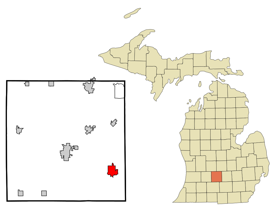 Locator map of Eaton Rapids