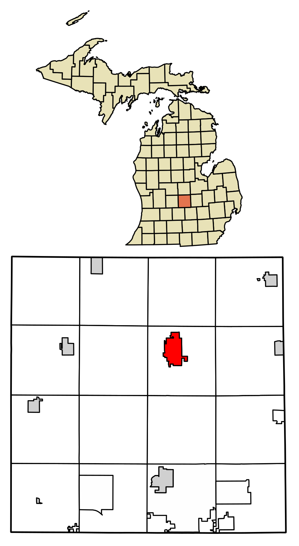 Locator map of St. Johns