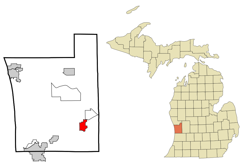 Locator map of Hudsonville