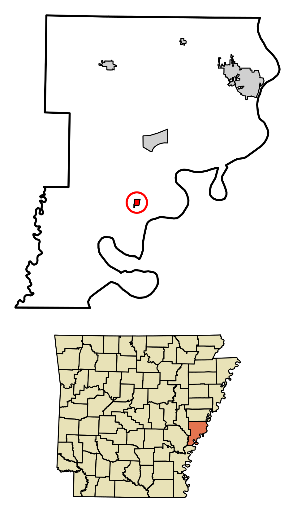 Locator map of Elaine