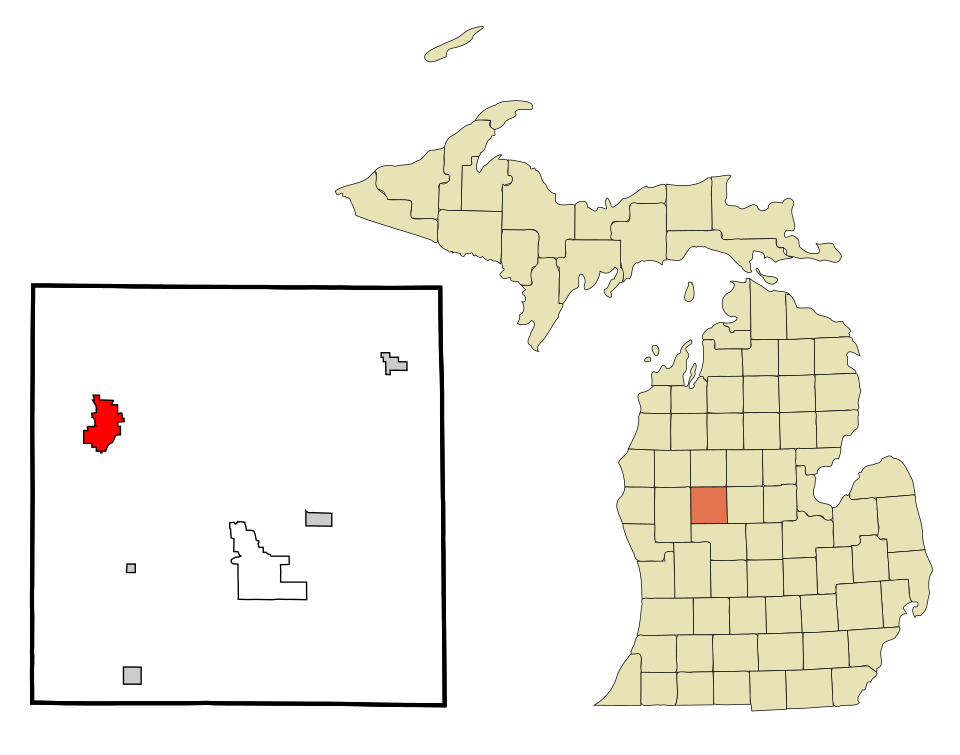 Locator map of Big Rapids