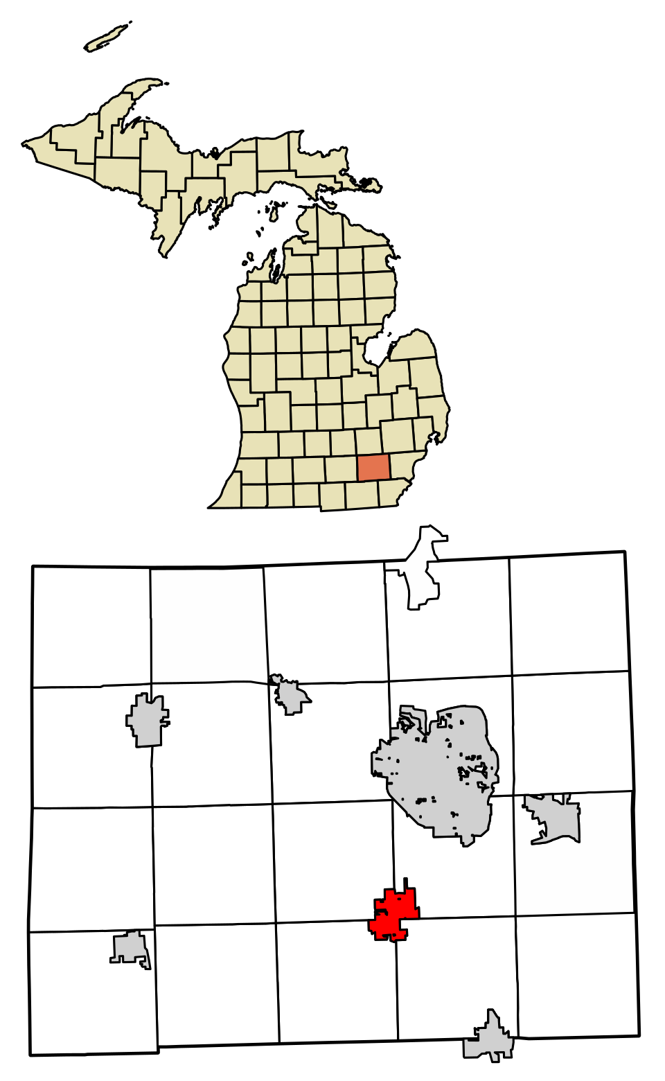 Locator map of Saline