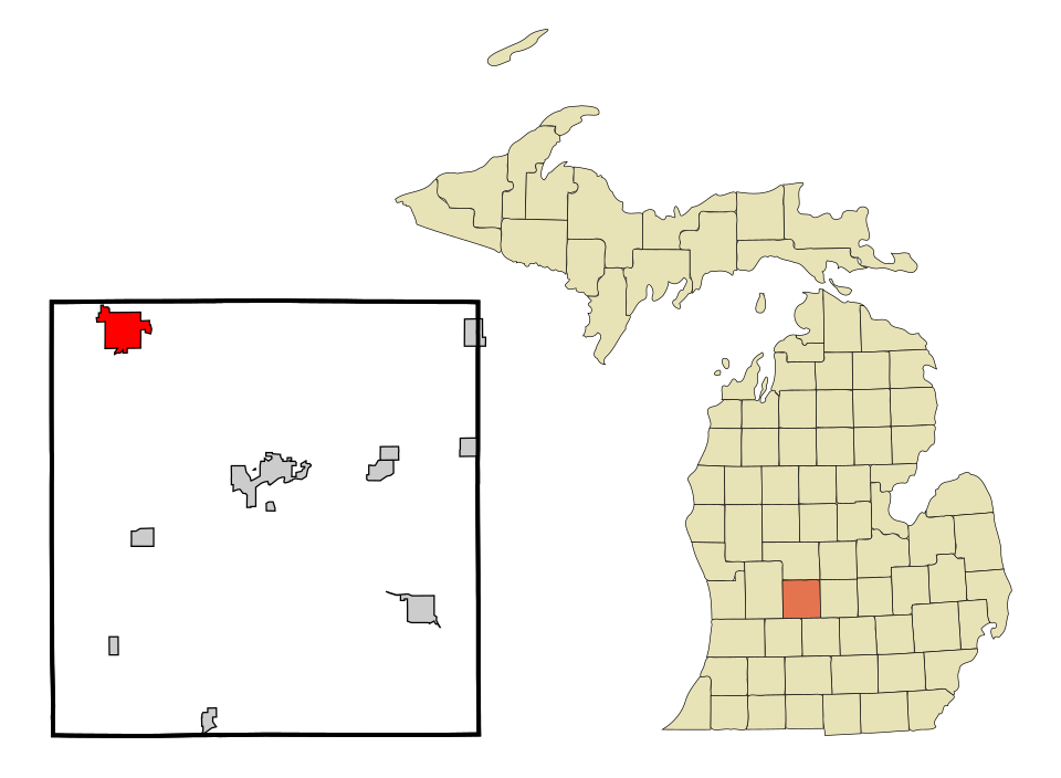 Locator map of Belding