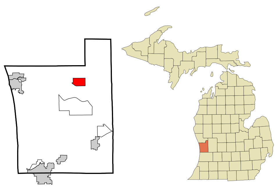 Locator map of Coopersville